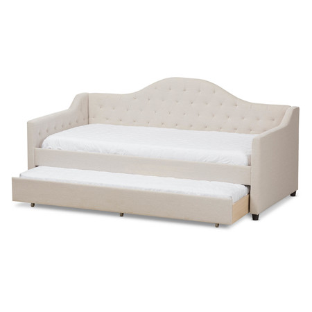 Baxton Studio Perry Modern Light Beige Daybed with Trundle 141-7929